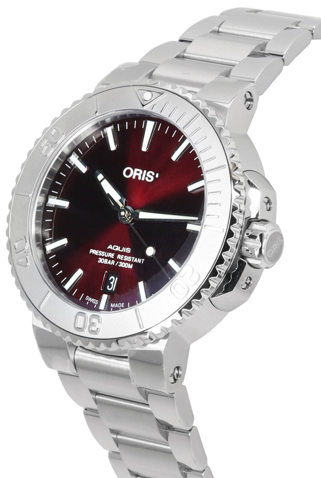 Oris Aquis Date Relief Red Dial Automatic Diver's 01-733-7766-4158-07-8-22-05PEB 300M Men's Watch
