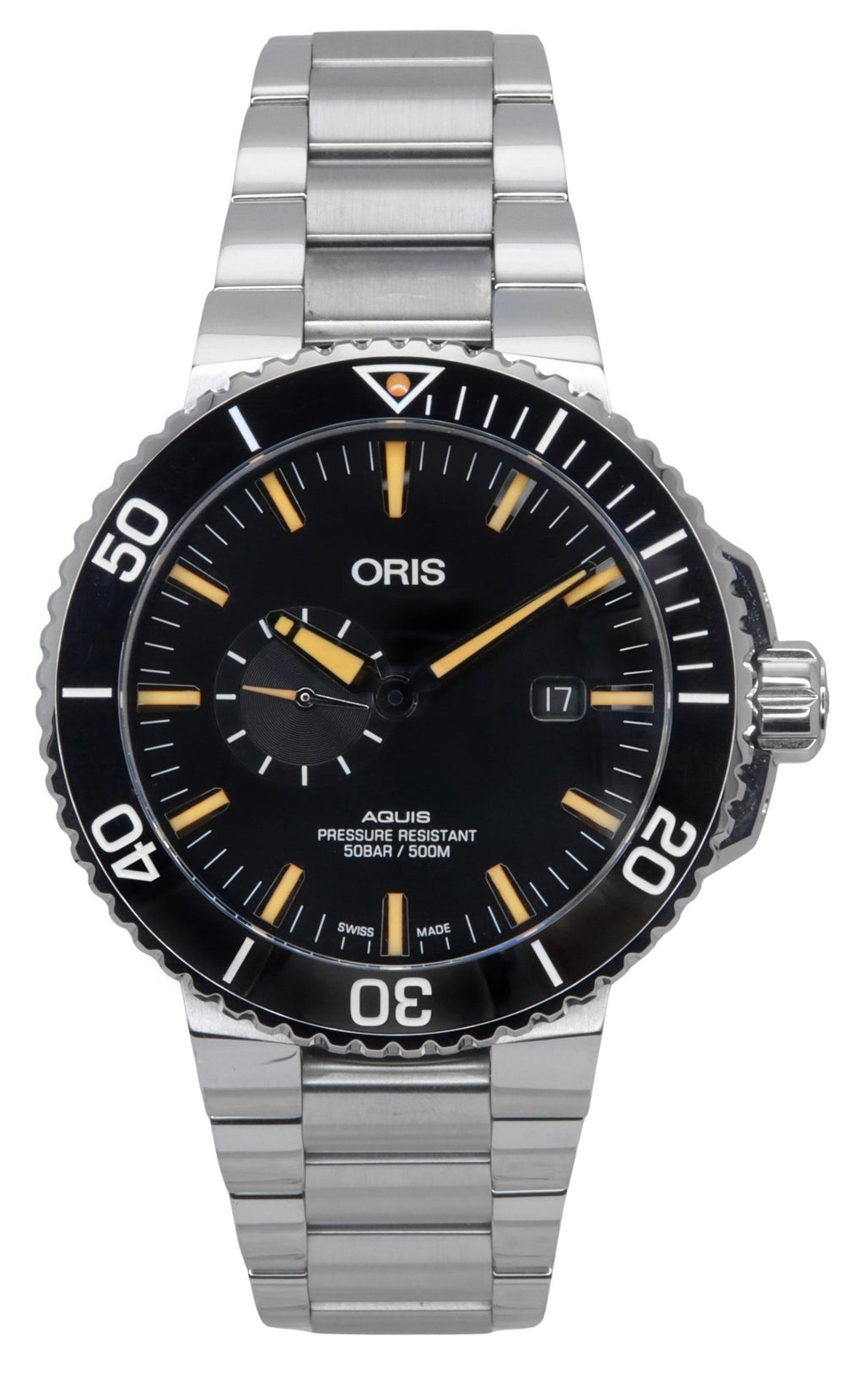Oris Aquis Small Second Stainless Steel Black Dial Automatic Diver's 01-743-7733-4159-07-8-24-05PEB 500M Men's Watch