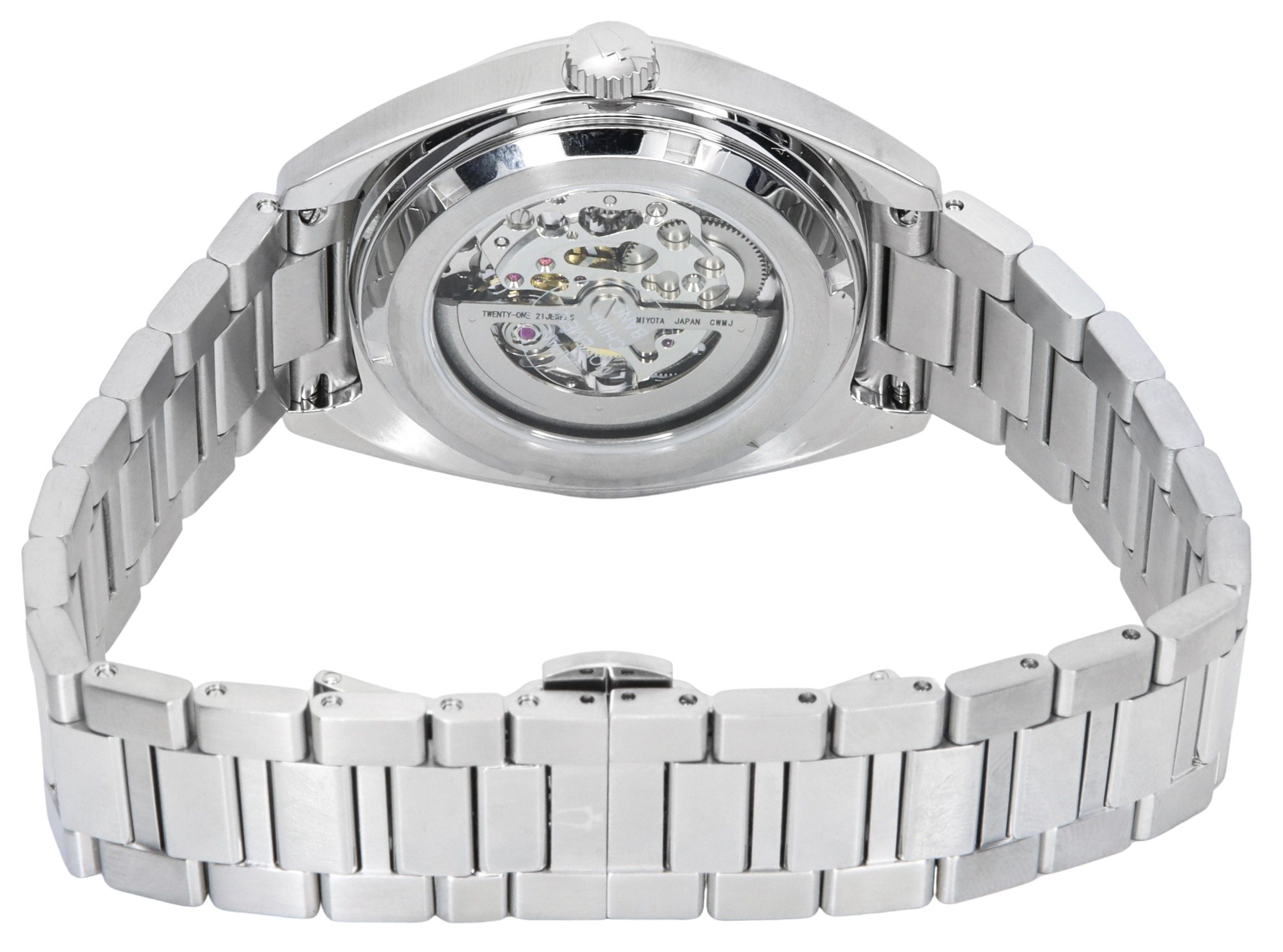 Bulova Classic Surveyor Stainless Steel Blue Skeleton Dial Automatic 96A292 100M Men's Watch