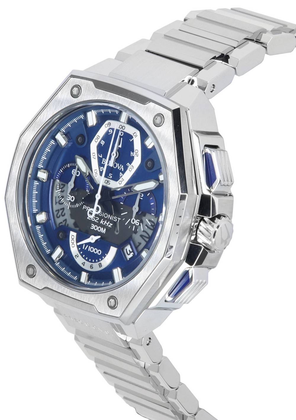 Bulova Precisionist Chronograph Blue Dial Quartz Diver's 96B349 300M Men's Watch