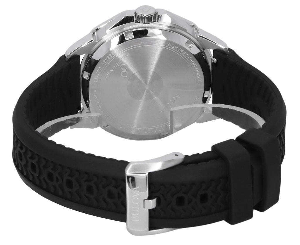 Bulova Marine Star Black Silicone Strap Yellow Dial Precisionist Quartz Diver's 200M 96B431 Men's Watch