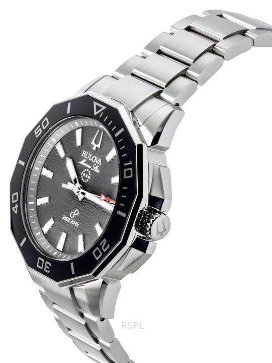 Bulova Marine Star Stainless Steel Black Dial Precisionist Quartz Diver's 96B434 200M Men's Watch
