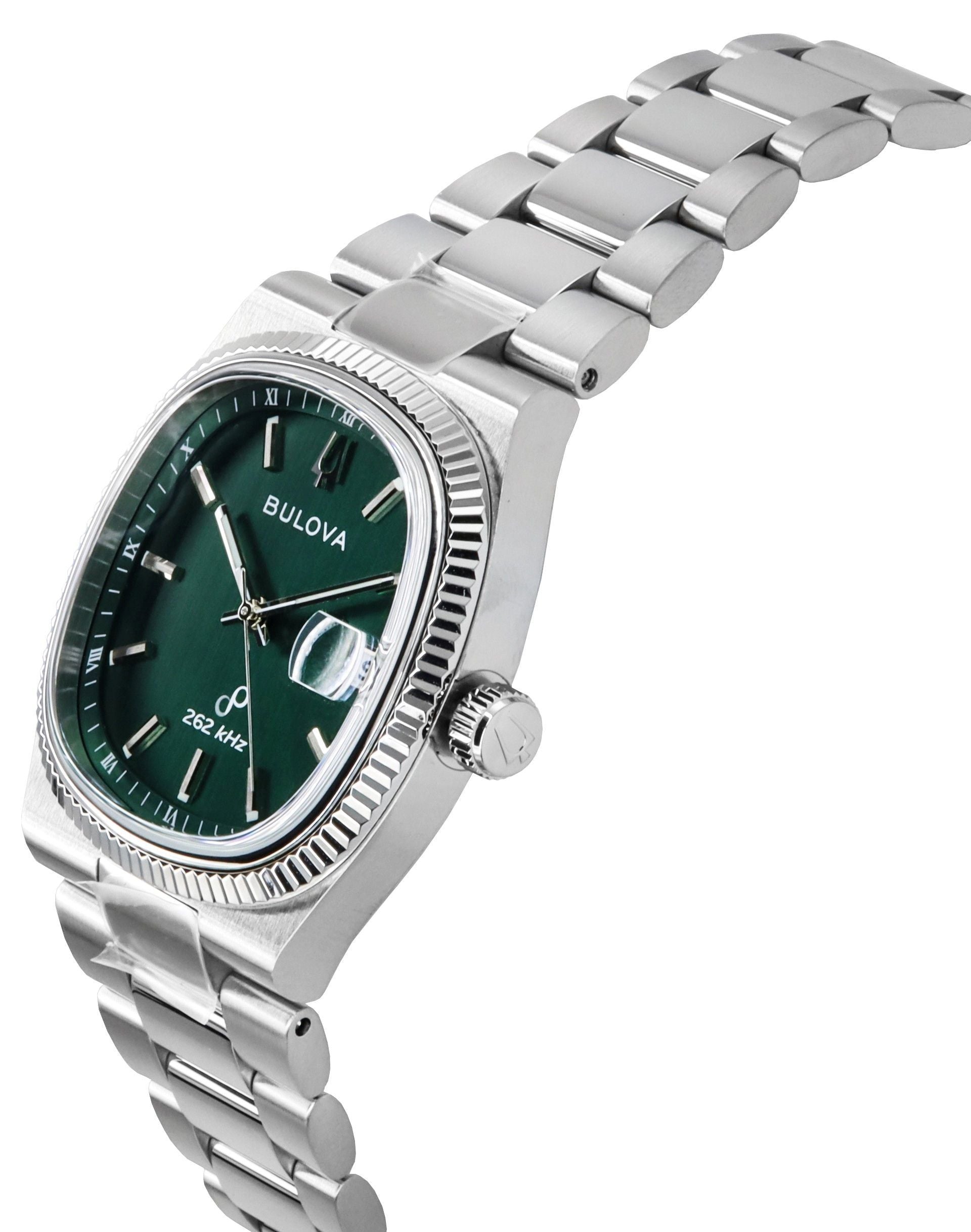 Bulova Classic Super Seville 262kHz Precisionist Stainless Steel Green Dial Quartz 96B439 Men's Watch