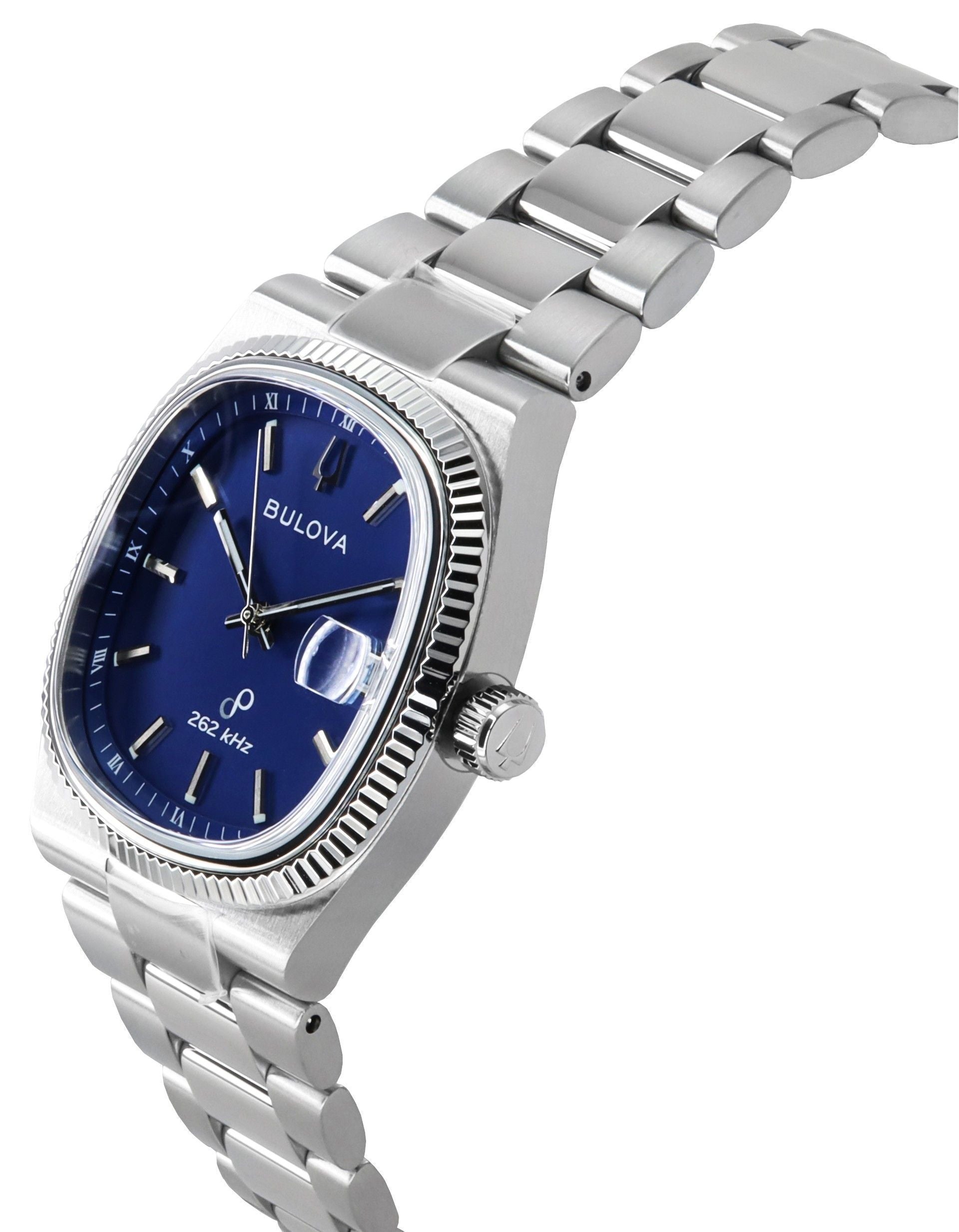 Bulova Classic Super Seville 262kHz Precisionist Stainless Steel Blue Dial Quartz 96B440 Men's Watch