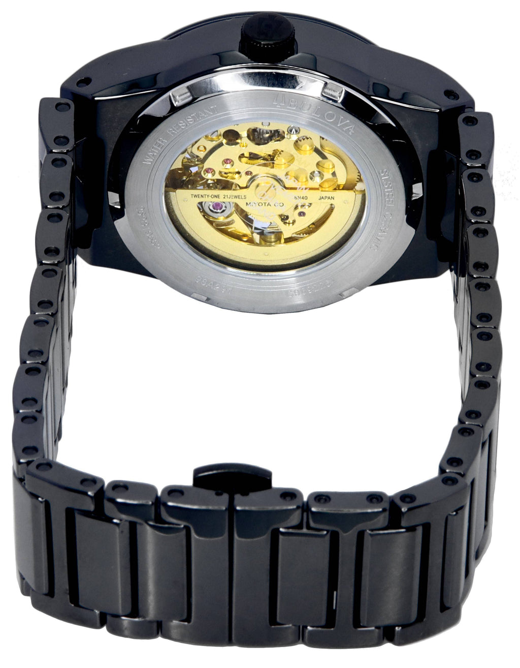 Bulova Modern Millennia Semi Skeleton Black Dial Automatic 98A291 Men's Watch