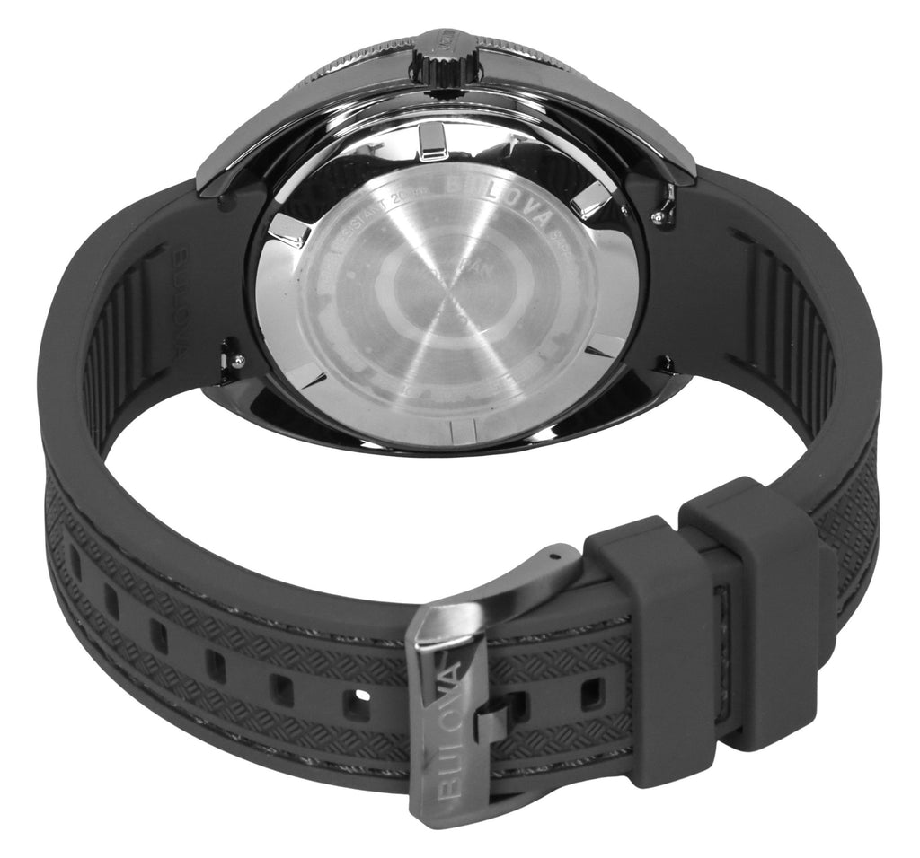 Bulova Oceanographer GMT PU Strap Full Lume White Dial Automatic Devil Diver's 98B407 200M Men's Watch