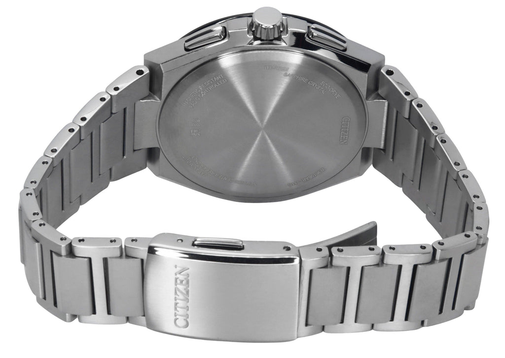 Citizen Eco-Drive Radio Controlled GMT Chronograph Super Titanium Blue Dial AT8238-84L 100M Men's Watch