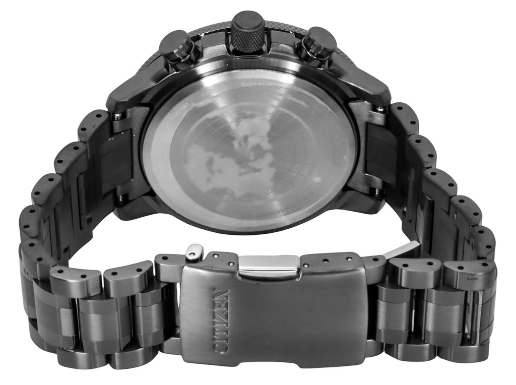 Citizen Promaster Geo Trekker Stainless Steel Black Dial Eco-Drive BY3005-56G 200M Men's Pilot Watch