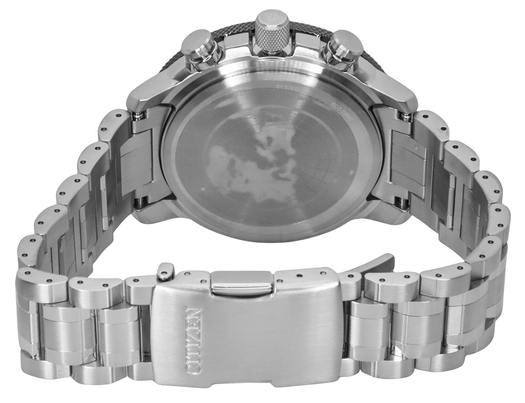 Citizen Promaster Geo Trekker Stainless Steel Black Dial Eco-Drive BY3006-53E 200M Men's Pilot Watch