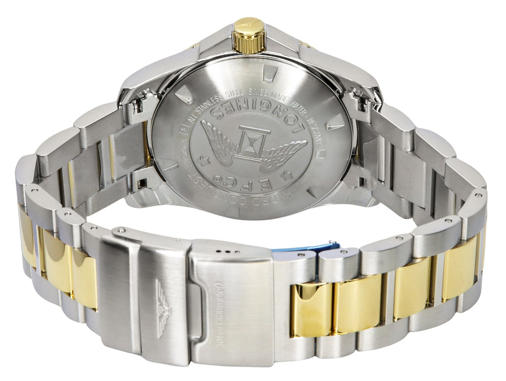 Longines HydroConquest Two Tone Stainless Steel Blue Dial Automatic Diver's L3.742.3.96.7 300M Men's Watch