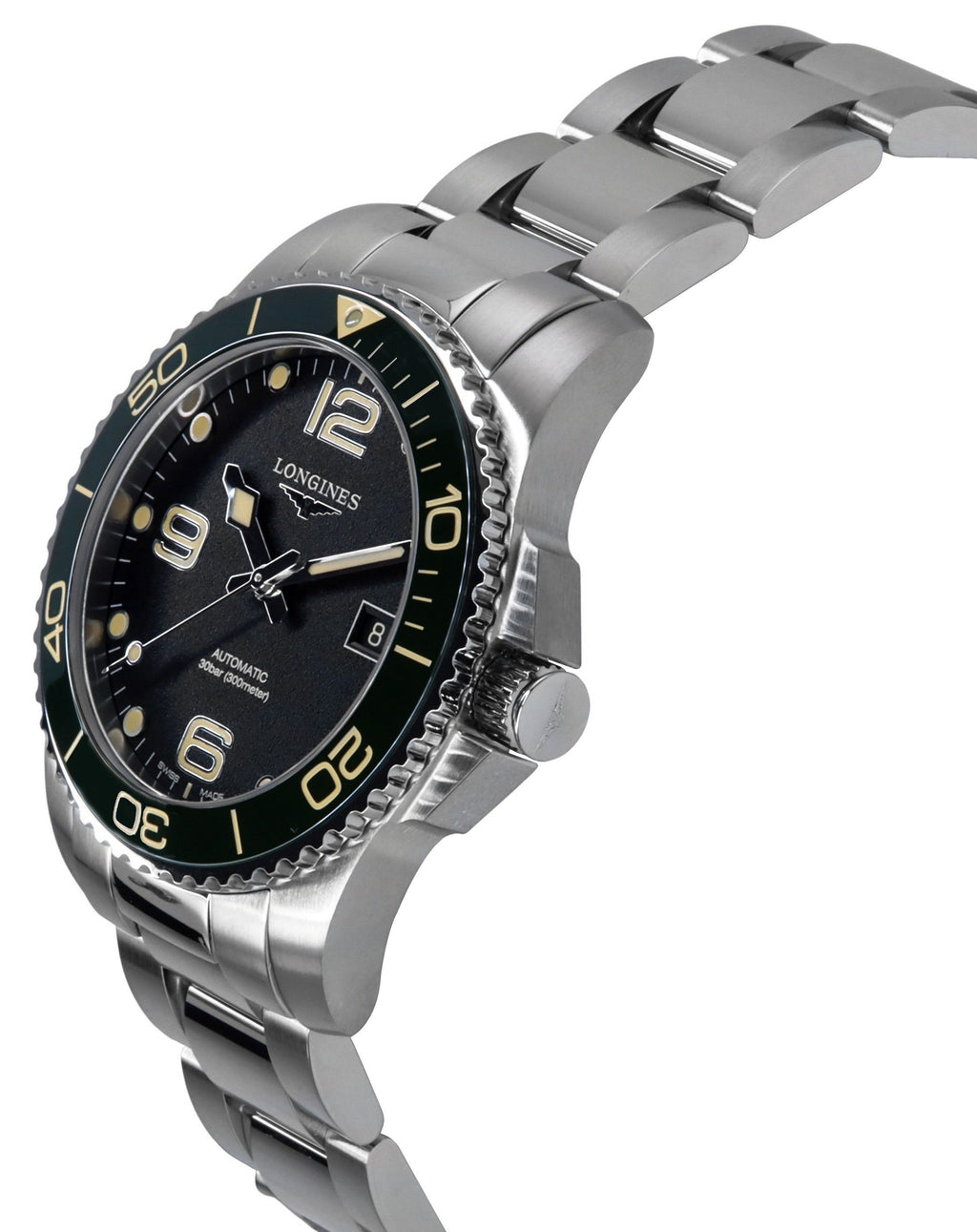 Longines HydroConquest Stainless Steel Black Dial Automatic Diver's L3.781.4.05.6 300M Men's Watch