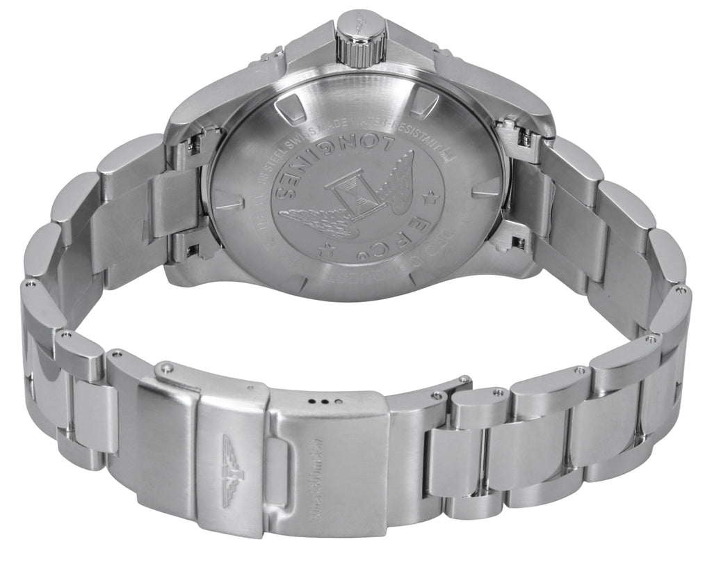 Longines Hydroconquest Stainless Steel Sunray Black Dial Automatic Diver's L3.782.4.56.6 300M Men's Watch