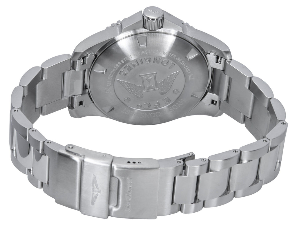 Longines Hydroconquest Stainless Steel Sunray Grey Dial Automatic Diver's L3.782.4.76.6 300M Men's Watch