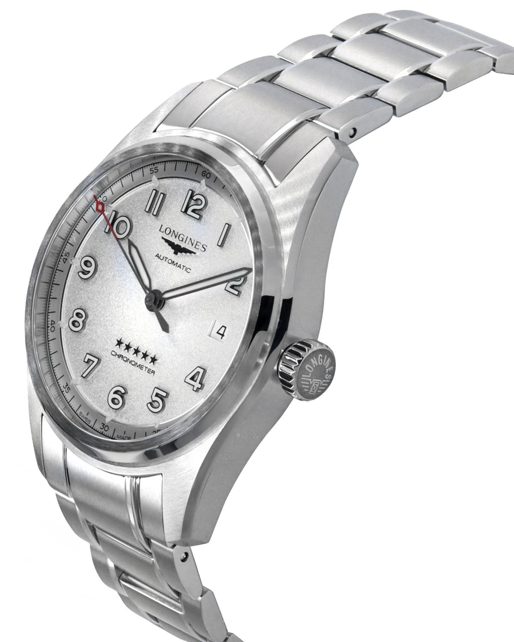 Longines Spirit Chronometer Stainless Steel Silver Dial Automatic L3.810.4.73.6 100M Men's Watch
