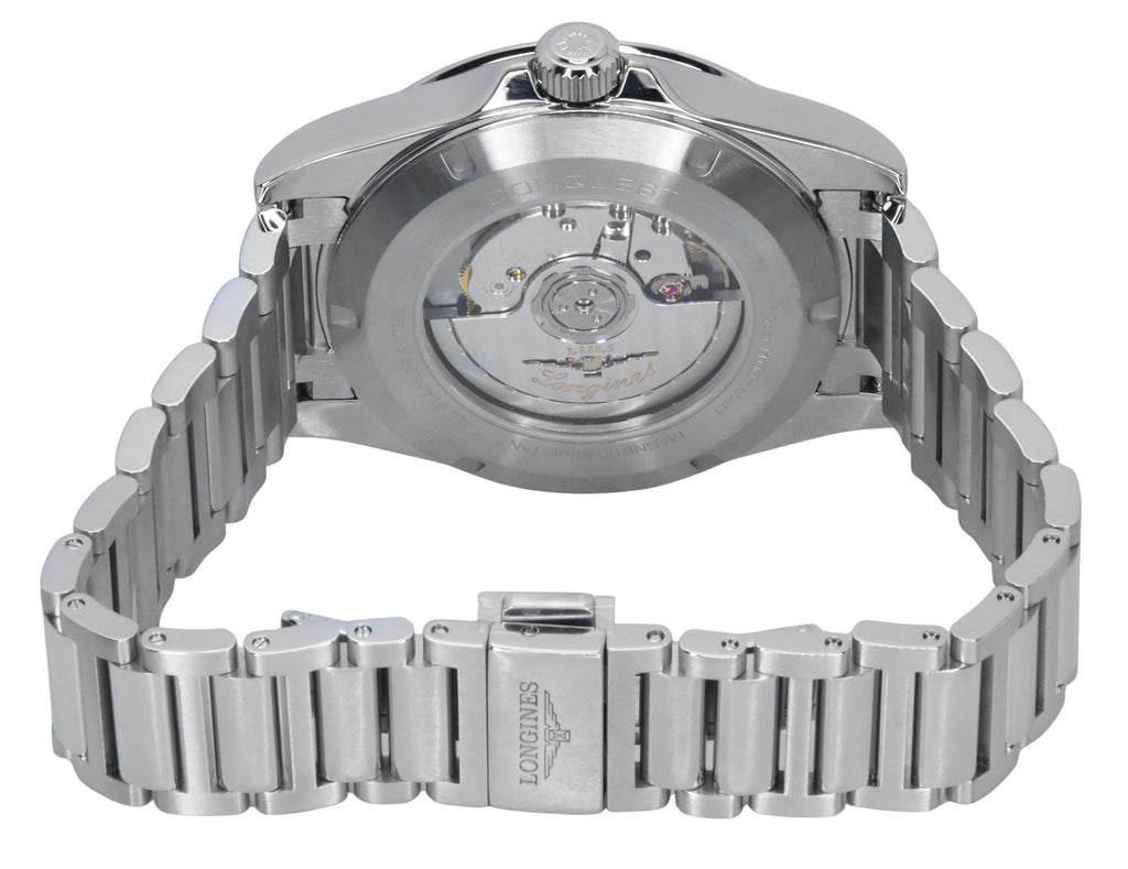 Longines Conquest Stainless Steel Sunray Black Dial Automatic L3.830.4.52.6 100M Men's Watch