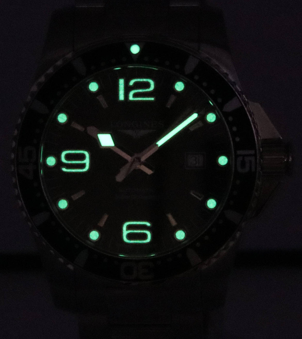 Longines HydroConquest Sunray Black With Super-LumiNova Dial Automatic Diver's L3.841.4.56.6 300M Men's Watch