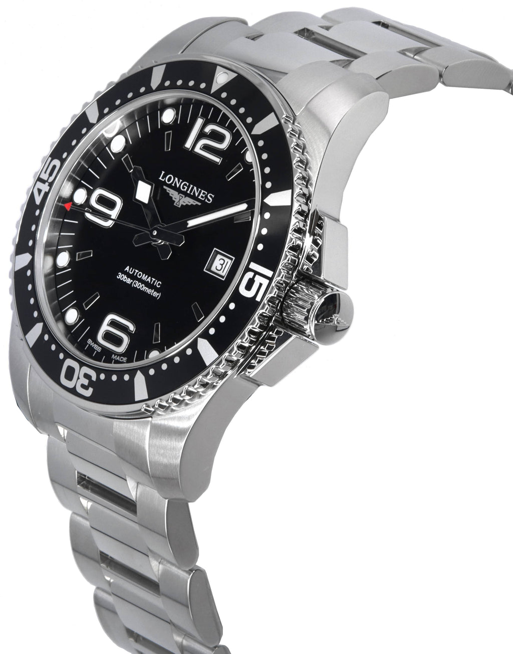 Longines HydroConquest Sunray Black With Super-LumiNova Dial Automatic Diver's L3.841.4.56.6 300M Men's Watch