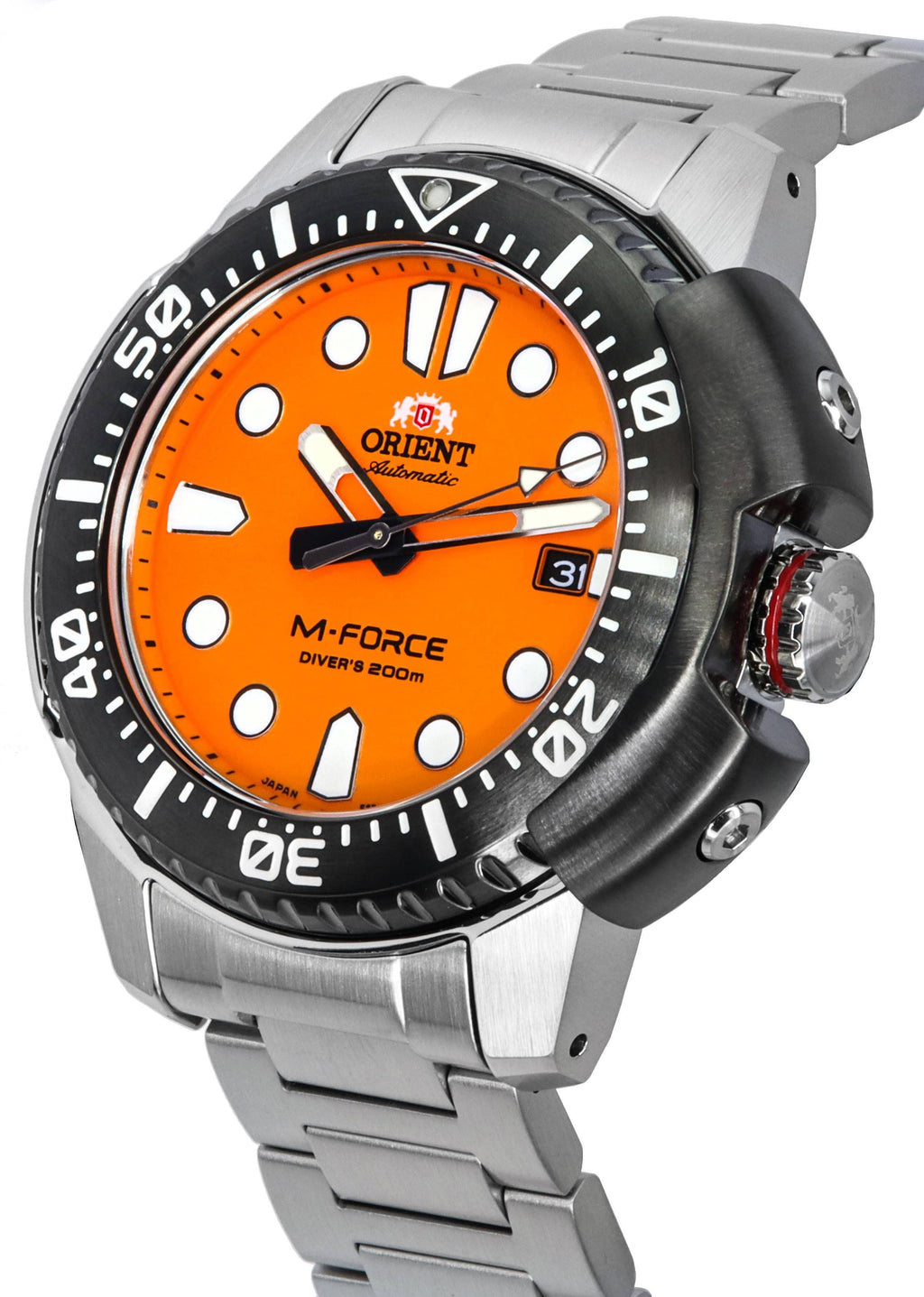Orient M-Force AC0L Sports Stainless Steel Orange Dial Automatic Diver's RA-AC0L08Y00B 200M Men's Watch