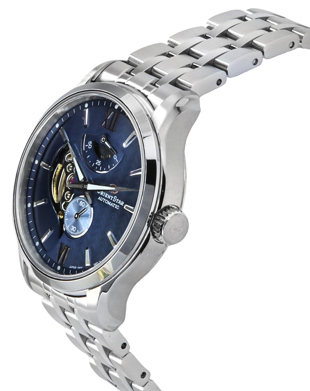 Orient Star Contemporary Stainless Steel Blue Dial Automatic RE-AV0B08L00B 100M Men's Watch
