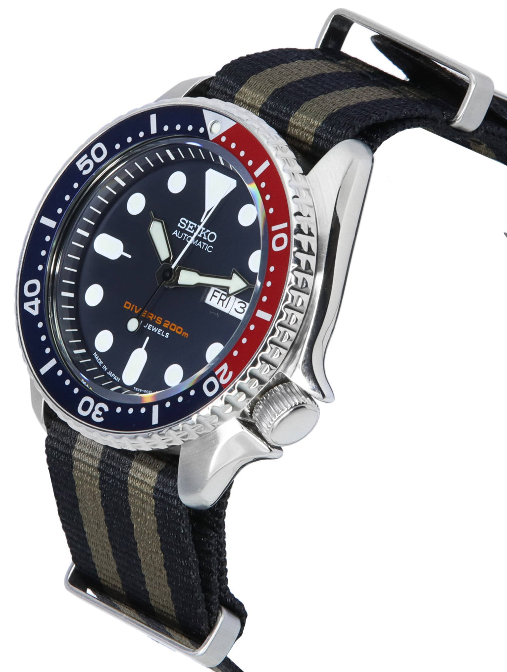 Seiko Blue Dial Automatic Diver's SKX009J1-var-NATO21 200M Men's Watch