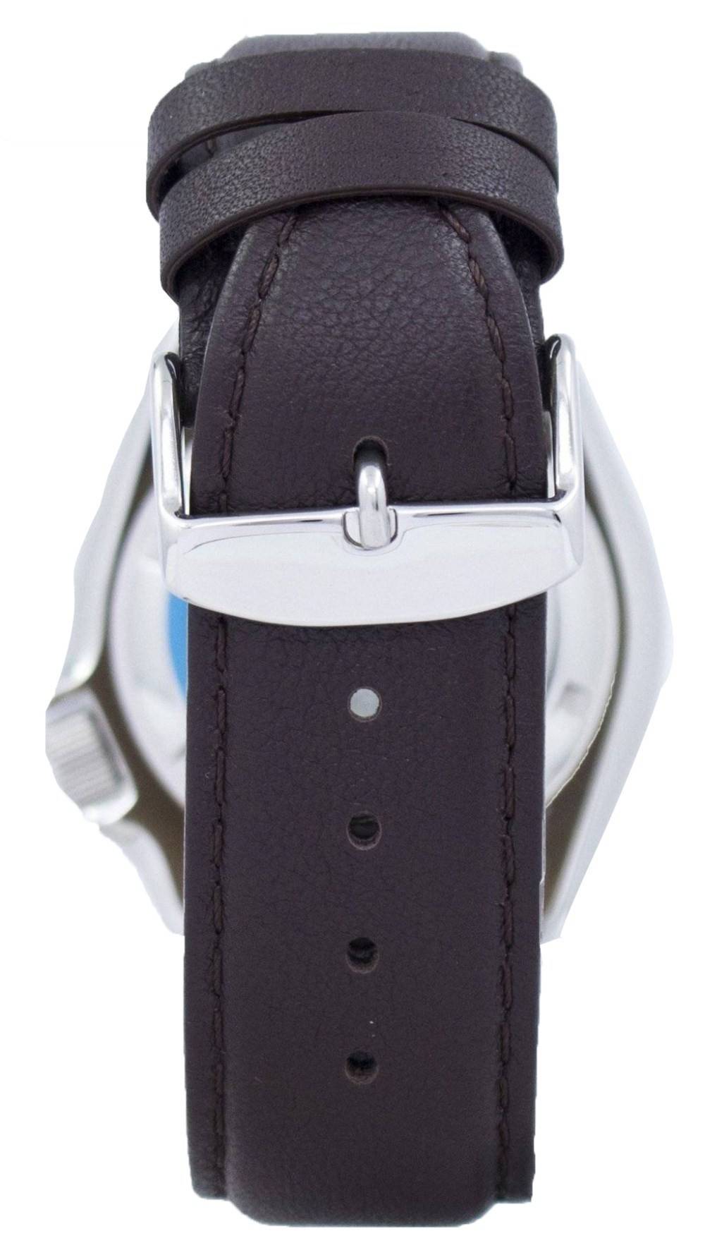 Seiko Automatic Diver's Dark Blue Dial Brown Leather SKX009K1-var-LS11 200M Men's Watch