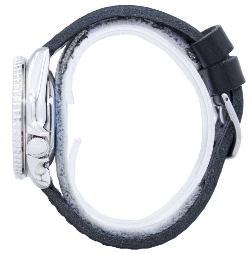 Seiko Automatic Diver's Black Leather SKX009K1-var-LS8 200M Men's Watch