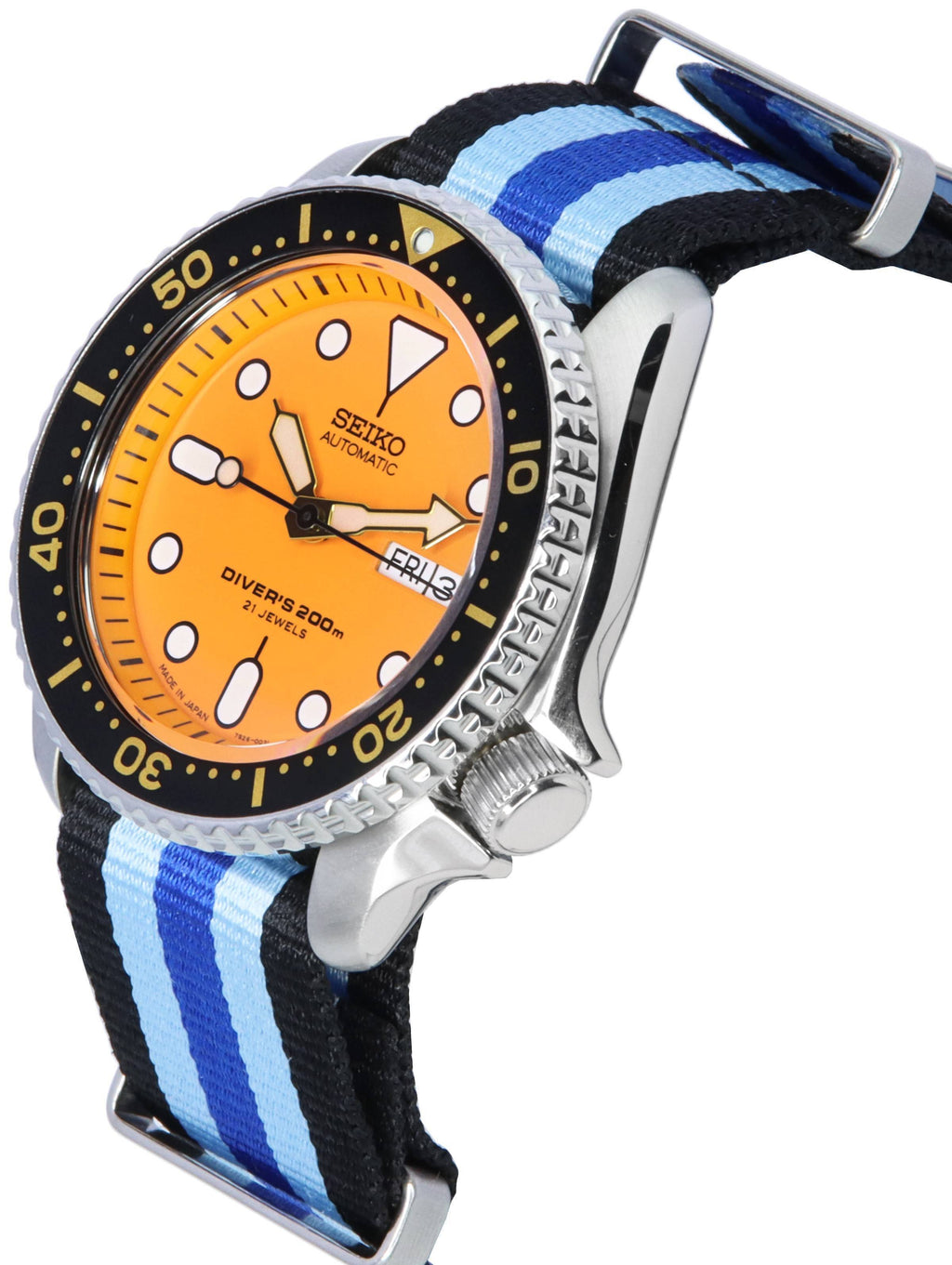 Seiko Orange Dial Automatic Diver's SKX011J1-var-NATO20 200M Men's Watch