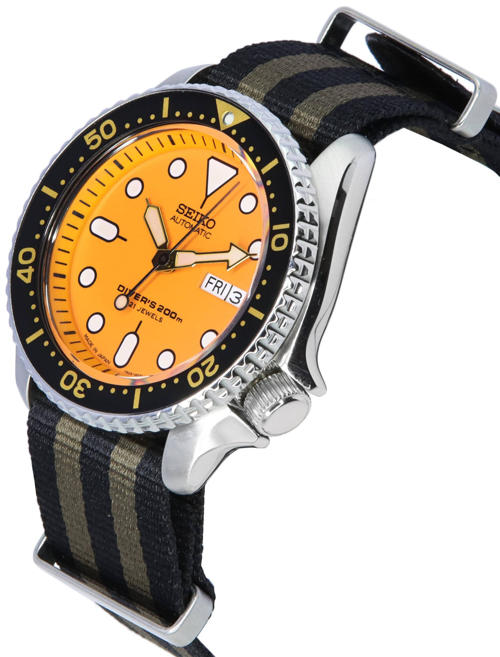 Seiko Orange Dial Automatic Diver's SKX011J1-var-NATO21 200M Men's Watch