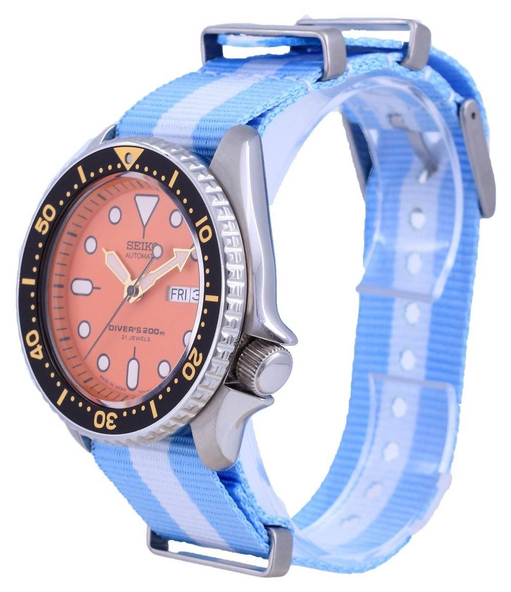 Seiko Automatic Diver's Japan Made Polyester SKX011J1-var-NATO24 200M Men's Watch