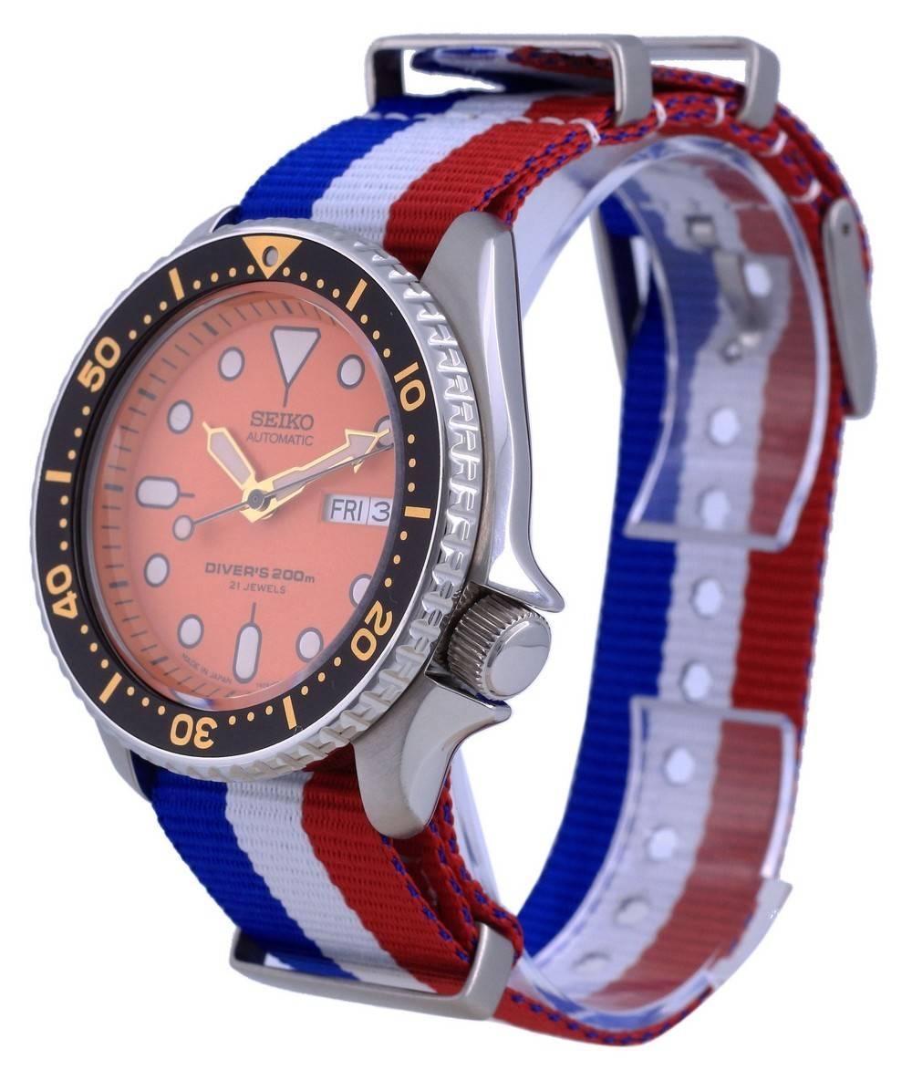 Seiko Automatic Diver's Japan Made Polyester SKX011J1-var-NATO25 200M Men's Watch