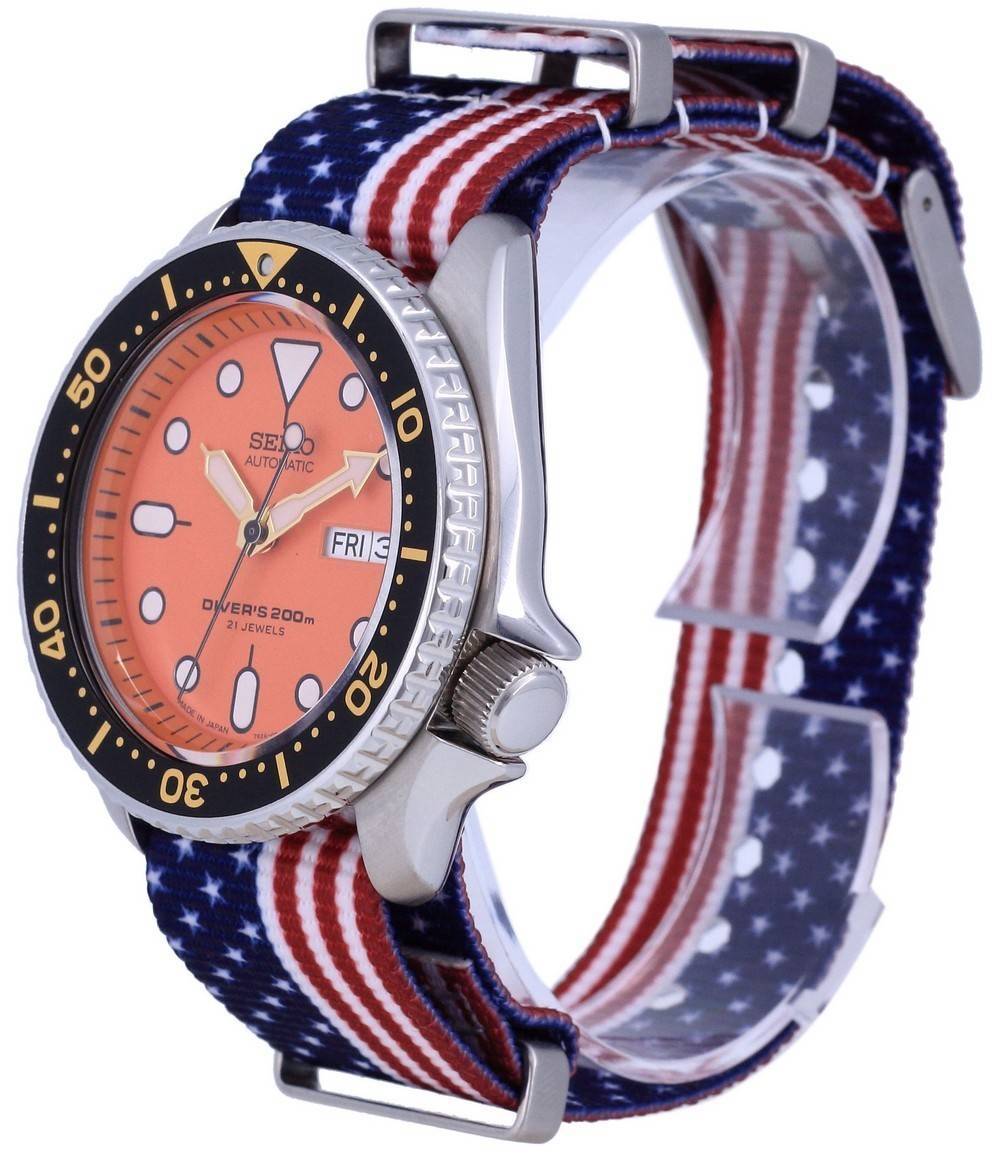 Seiko Automatic Diver's Japan Made Polyester SKX011J1-var-NATO27 200M Men's Watch