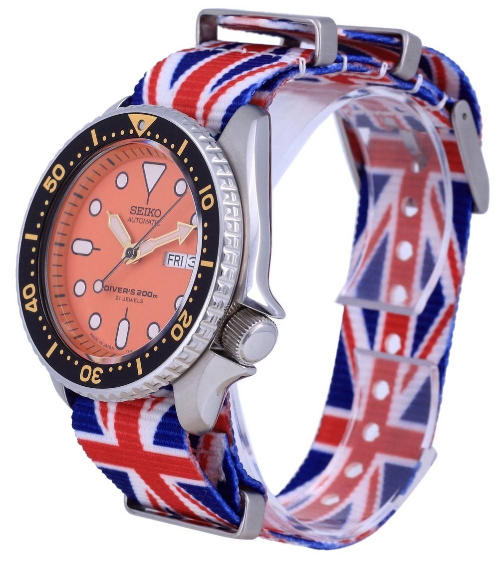 Seiko Automatic Diver's Japan Made Polyester SKX011J1-var-NATO28 200M Men's Watch
