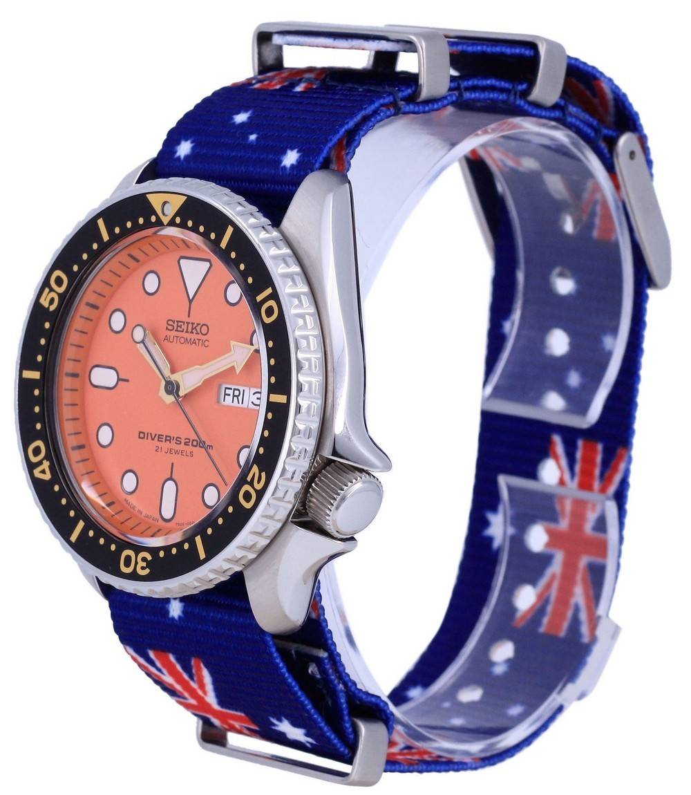 Seiko Automatic Diver's Japan Made Polyester SKX011J1-var-NATO30 200M Men's Watch