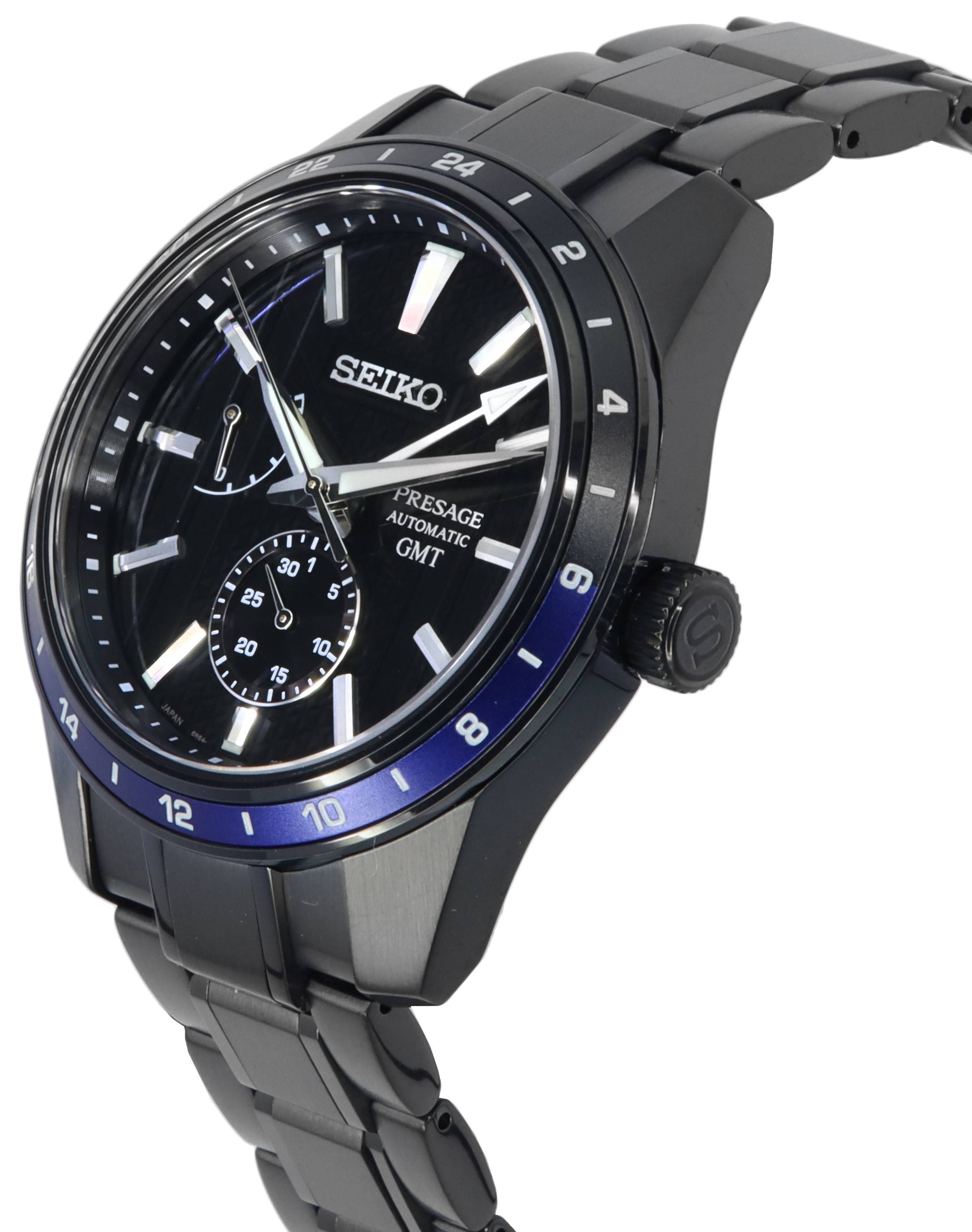 Seiko Presage Sharp Edged Series ZERO HALLIBURTON Limited Edition Black Dial Automatic SPB271J1 100M Men's Watch