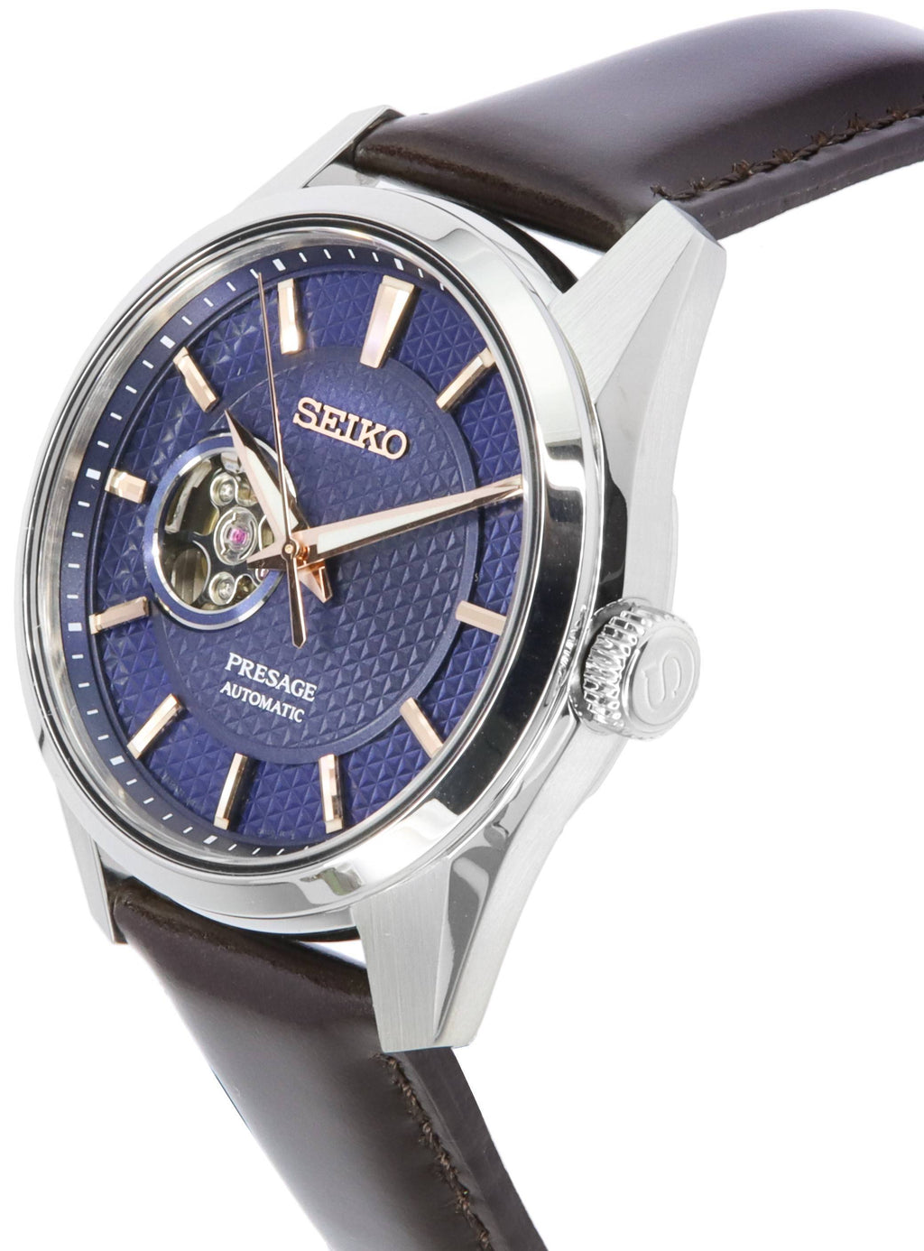 Seiko Presage Sharp Edged Midnight Blue Open Heart Dial Automatic SPB311 SPB311J1 SPB311J 100M Men's Watch